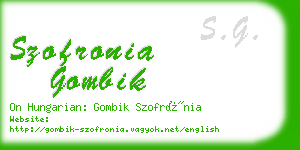 szofronia gombik business card